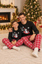 New Year's-Themed Family Pajama Set in Knit Fabric: Father and Son