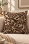 Flora Jacquard Woven Coffee Cushion Cover, 43 x 43 cm