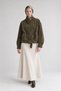 Dark Green Suede Bomber Jacket - 2