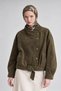 Dark Green Suede Bomber Jacket