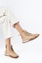 Women's Coffee-Colored Beaded Accessories, Zip Detail, Lace-Up Boot, Comfortable Orthopedic Sole Sneakers - 6