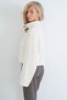 Women's Ecru Stand Collar Double Pocket Raglan Sleeve Jacket Alc-X14409 - 5