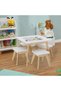 Set de 5 piese de mobilier pentru copii, alb/maro deschis, 49x60x60 cm - 2