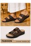 Men's Sandals with Two Straps - Brown