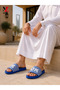 Men's Striped Sandals - Light Blue - 7