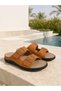 Men's Sandals with Two Straps - Brown - 3