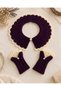 Teachers' Day Gift Handmade Vintage Knitted Collar and Fingerless Lace Gloves Set - 3