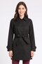 Women Plain Trench Coat, Black