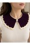Teachers' Day Gift Handmade Vintage Knitted Collar and Fingerless Lace Gloves Set - 2