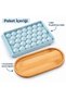 Icy Invitation – Round Ice Cube Tray and Bamboo Serving Tray Set - 2