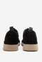 Men's thick-soled lace-up loafer shoes, genuine suede leather, alden suede, black. - 5