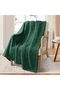 Soft Jacquard Throw Blanket for Sofa, Emerald Green - 4