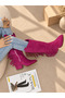 Arizona Fuchsia Suede Tasseled 5 cm Heel Dallas Boots Botties - 3