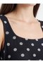 Peak New Season Black Square Neck Polka Dot Bodycon Dress - 3