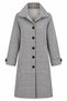 Black Gingham Straight-Cut Lined Midi Trench Coat