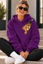 Unisex Oversized Hoodie with a Cute Teddy Bear Print Visible Through the Zipper – Relaxed Casual Sweatshirt