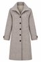 Brown Gingham Straight-Cut Lined Midi Trench Coat
