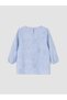 Peak New Season Blue Plus Size Crew Neck Embroidered Blouse - 6