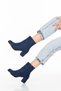 Feli Navy Blue Suede Boots with 5 cm Thick Heels - 2