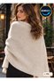 Women's Beige Glitter Knit Solid-Knit Shoulder Shawl, 85x185 cm, Soft-Textured Knit Shawl, Stylish and Elegant Shoulder Shawl - 5