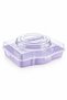 Borcam Storage and Transport Container with Locking Transparent Lid for Cakes and Pastries, Lilac