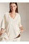 LCW Vision Ecru Interlock Embroidered Oversized Short-Sleeve Women's T-Shirt, Featuring the ALITA CITY Touch - 2