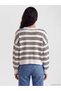 TWO MT SHOP QUALITY XSIDE Ecru Striped Oversized Women's Knit Sweater - 4