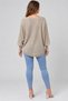 Women's Italian Style Bat Sleeve Endless Collar Oversize Mercerized Knitwear Blouse - 5