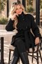 Short Mock Neck Melton Coat with Lining and Pockets - Coat - 2