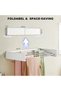 Wall Mounted Clothes Drying Rack, Foldable Laundry Drying Rack Collapsible, Heavy Duty Metal Retract - 2
