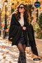 Women's Black Glittery Plain-Knit Shoulder Shawl, 85x185 cm, Soft-Textured Knit Shawl, Stylish and Elegant Shoulder Shawl