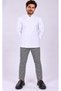Men's Black and White Large-Checked Chef, Waiter, and Cook Pants with Side Elastic and Belt (203) - 5
