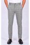 Men's Gray and Black Checked Glen Plaid Chef, Waiter, and Cook Pants with Pockets, Side Elastic, and Belt (212)