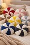 Sugar Pillow Welsoft Fleece Fabric Decorative Round Cushion, Padded Plush Armchair Cushion, Single - 4