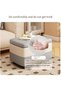 Rectangular Storage Stool, Padded Footstool, Leather storage ottoman, Shoe Changing Stool, Storage B - 4