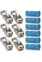Rope Rollers, with Locking, 6 Pack Heavy Duty Roller Tensioner, Blue