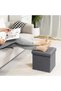 Ottoman Seat Storage Stool, Folding Storage Ottoman Cube, Space-Saving Cube Footrest Seat for Bedroo - 2
