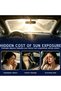 Universal 138 x 78 cm Windshield Sun Shade Umbrella, Titanium Silver Cooling Foldable Car Front Wind - 3