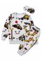 Boys' Cotton-Brushed Inside Pajama Set with Gray Shovel Truck Print, Long Sleeves, and Straps - 2