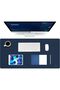 Large Office Desk Mat, Leather Mouse Pad (40x80cm, Dark Blue) - 7