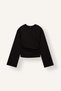 Slim Fit Crew Neck Basic T-Shirt with Ruched Details and Spanish Sleeves, Black I9651AX26WN