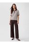 TWO MT SHOP QUALITY LCW EVERYDAY Brown Striped Women's Polo Collar Knit Sweater - 2