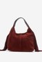 Mojave Women's Shoulder Bag, Genuine Suede Leather, BURGUNDY