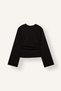 Slim Fit Crew Neck Basic T-Shirt with Ruched Details and Spanish Sleeves, Black I9651AX26WN - 2