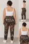 Plus-Size Floral Print Cuffed Pants - 2