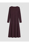 LCW Modest Purple Interlock Plain Slim-Fit Long Dress with an Oval Neckline—The ALITA CITY Difference - 7