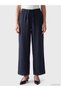 LCW Modest Navy Blue Solid Loose & Wide-Leg Women's Pants, Featuring the ALITA CITY Touch - 2