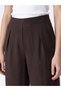 LCW Modest Brown Gabardine Solid-Color Carrot-Cut Wide-Leg Women's Pants, Featuring the ALITA CITY Touch - 3