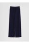 LCW Modest Navy Blue Raschel Solid Standard & Regular Wide-Leg Women's Pants—The ALITA CITY Difference - 5