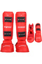 Custom-Made Gym Assistant Training KRKOR-100 Red-L Karate Shin Guard, Size L, Red - 2